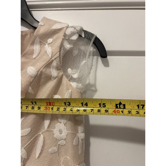 Davids Bridal Flower Girl Dress Ivory Champagne Lace Sleeve Midi Length Size 14 - Picture 5 of 9